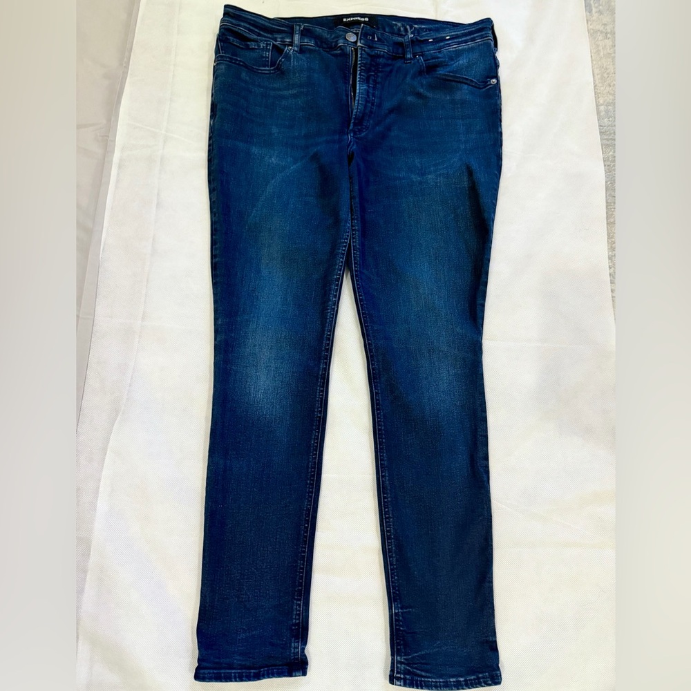 Express Denim Perfect Dark Blue Jeans | Size 14R | Mid Rise | Stretch
